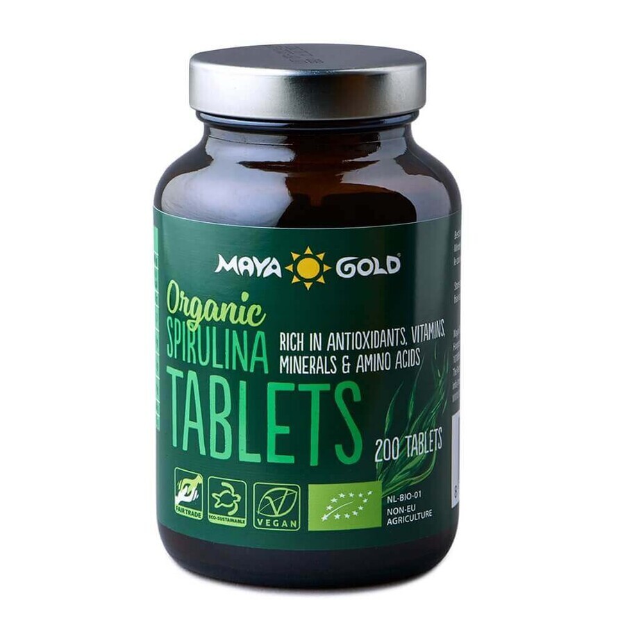 Spiruline biologique, 200 comprimés, Maya Gold