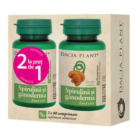 Spirulina y Ganoderma 60 comprimidos, 1+1, Dacia Plant