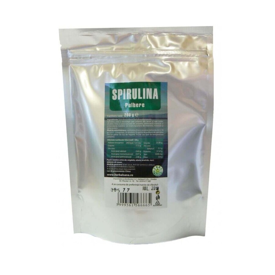 Spirulina in polvere, 200 g, Herbavit