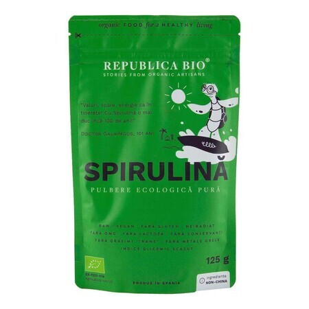 Spirulina, pura polvere biologica, 125 g, Republica Bio