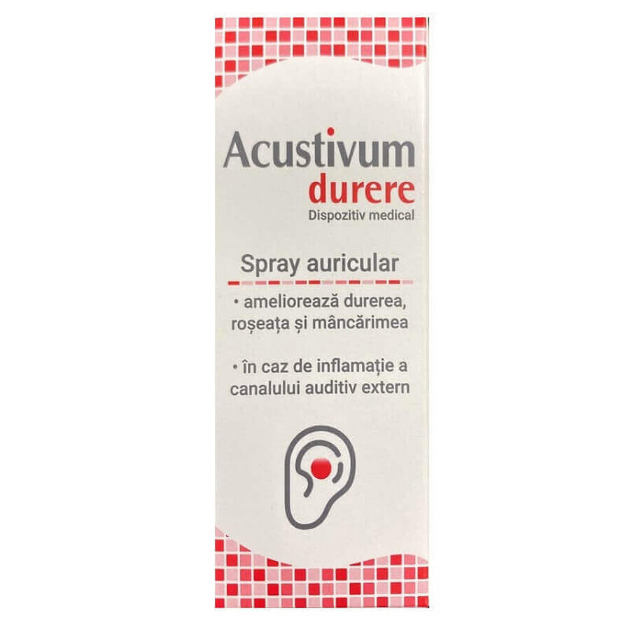 Spray per le orecchie Acustivum dolore, 20 ml, Schiacciato