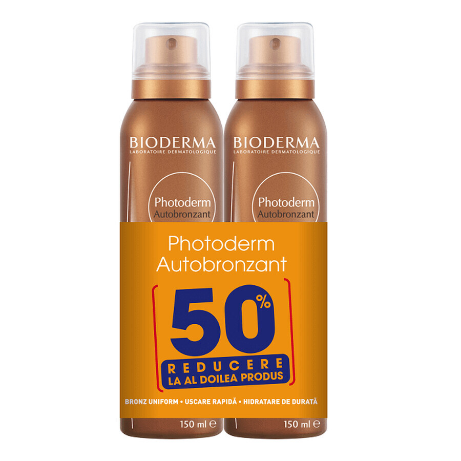 Spray idratante autoabbronzante Photoderm, 150 + 150 ml, Bioderma