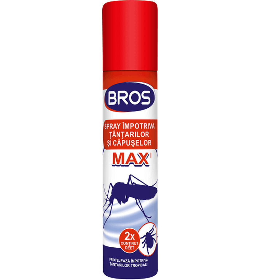 Spray tegen muggen en teken, Max, 90 ml, Bros