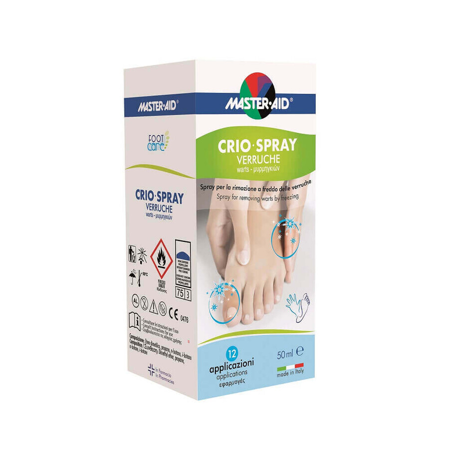 Master-Aid® Crio-Spray Verruche Spray Per La Rimozione A Freddo Delle Verruche 12 Applicazioni 50ml