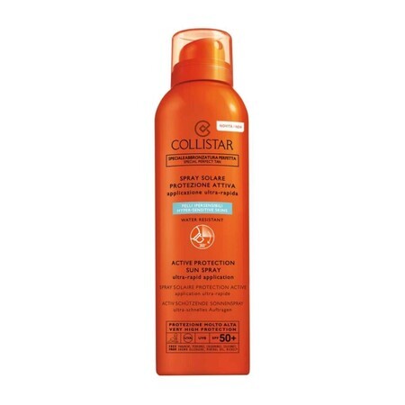 Collistar Spray Solare Protezione Attiva SPF50+ Pelli Ipersensibili, 150ml