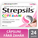 Strepsils Strawberry-flavoured sugar-free children 6+ years, 24 tablets, Reckitt Benckiser Healthcare