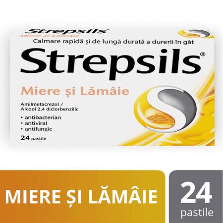 Strepsils honey and lemon, 24 tablets, Reckitt Benckiser Healthcare