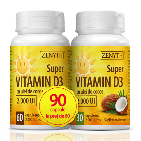 Super Vitamina D3, 60 + 30 capsule, Zenyth