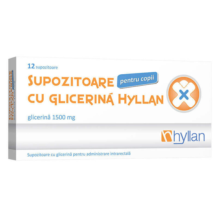 Supposte con glicerina 1500 mg per bambini, 12 pezzi, Hyllan