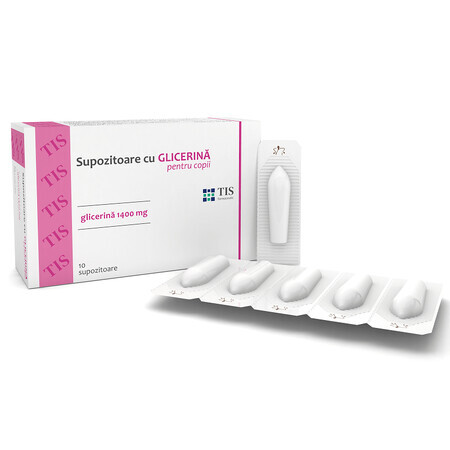 Supposte per bambini con Glicerina 1400mg, 10 supposte, Tis Farmaceutic