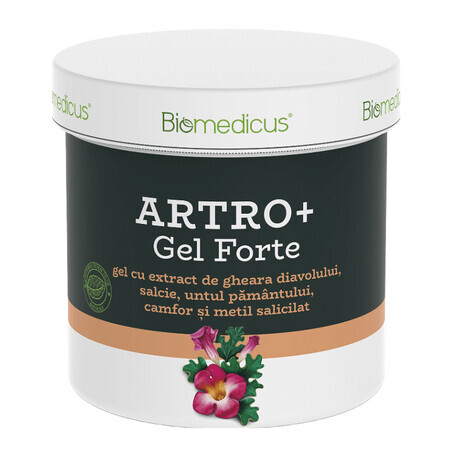 Artro Gel forte con estratto di artiglio del diavolo, salice, burro macinato, canfora e salicilato di metile, 250 ml, Biomedicus