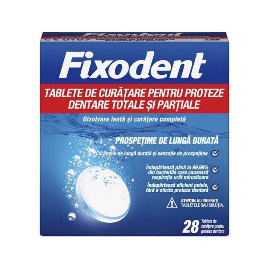 Compresse per la pulizia delle protesi dentarie, 28 compresse, Fixodent