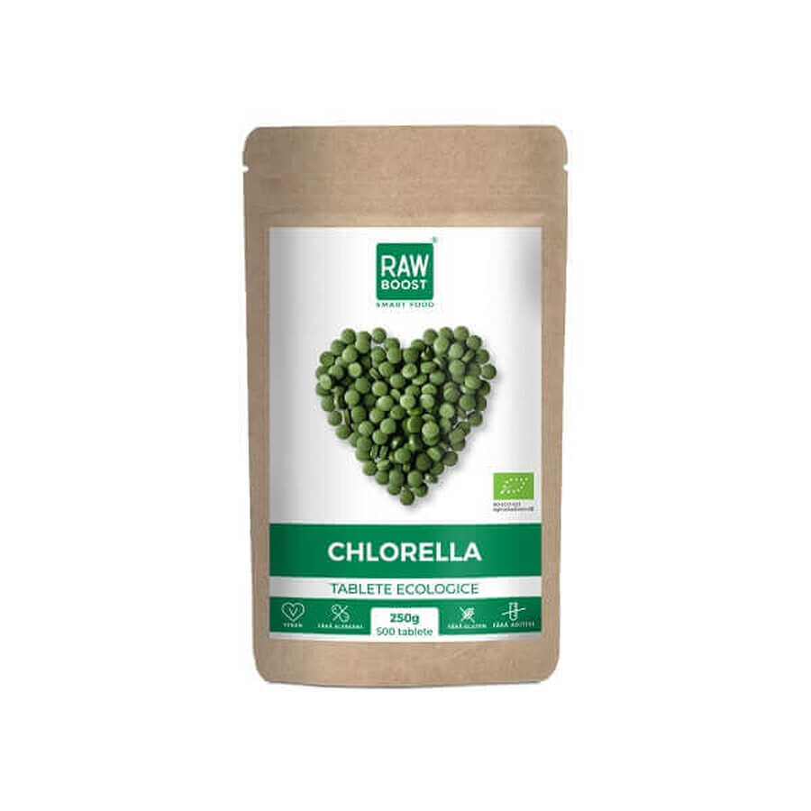 Organic Chlorella Tablets, 500 tablets, RawBoost