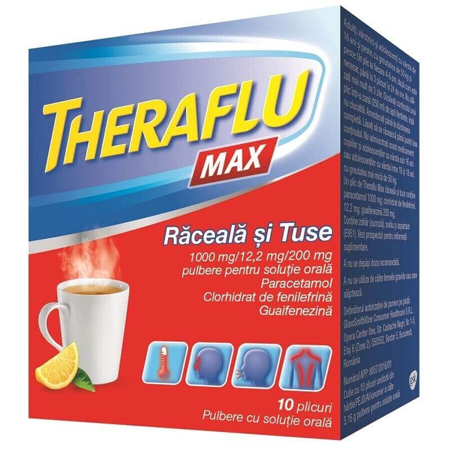 Theraflu Max cold and cough, 10 sachets, Gsk