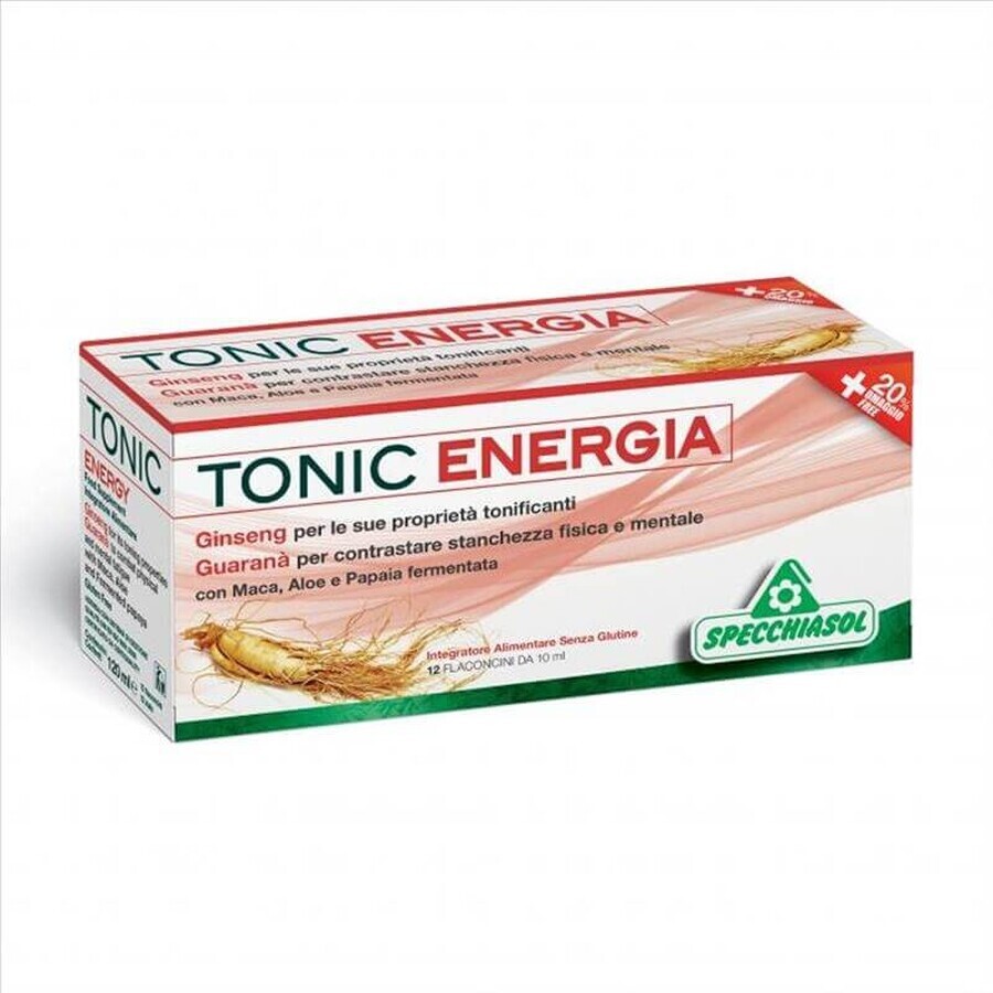 Specchiasol Tonic Energia Integratore Alimentare, 12 flaconcini