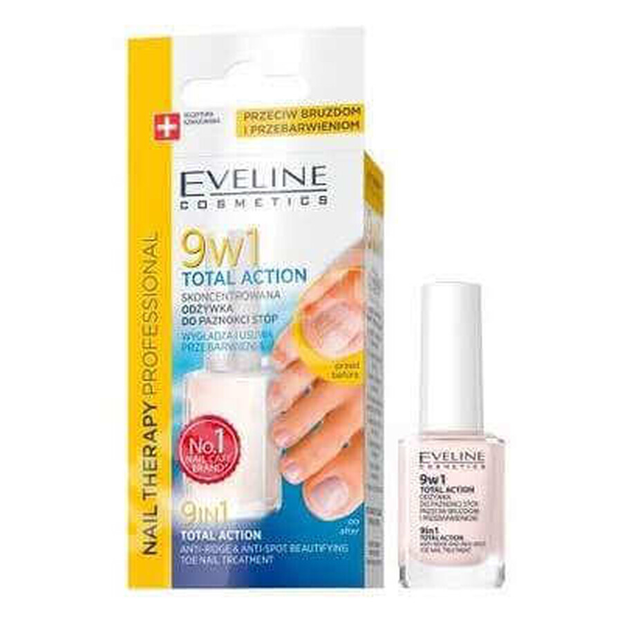 Tratament pentru unghiile piciorului 9 in 1 Total Action, 12 ml, Eveline Cosmetics