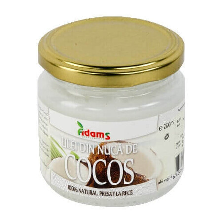 Olio di cocco BIO, vergine spremuto a freddo, 200 ml, Adams Vision