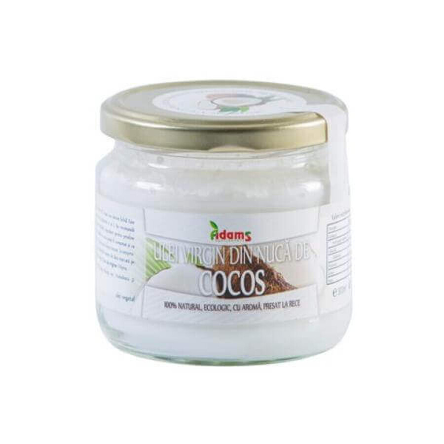 Olio di cocco BIO, vergine spremuto a freddo, 300 ml, Adams Vision