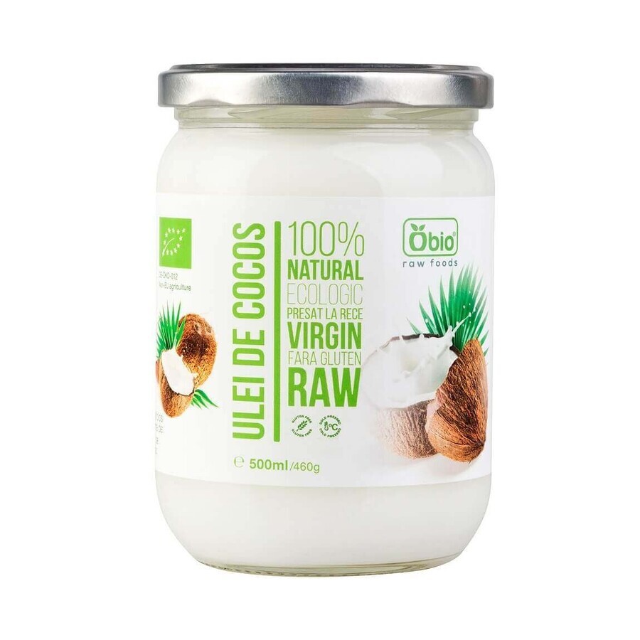 Cold pressed virgin coconut oil, 500 ml, Obio