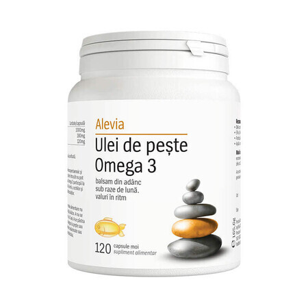 Olio di pesce Omega 3, 120 capsule, Alevia