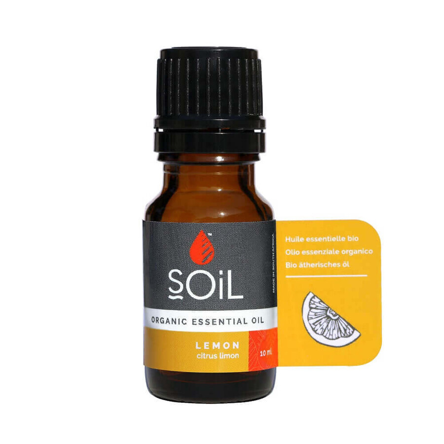 100% Organic Pure Lemon Essential Oil, 10 ml, SOiL