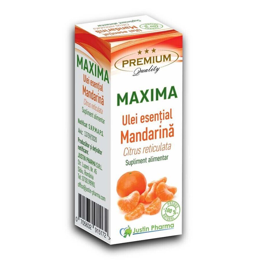 Olio essenziale di Mandarina Maxima, 10 ml, Justin Pharma