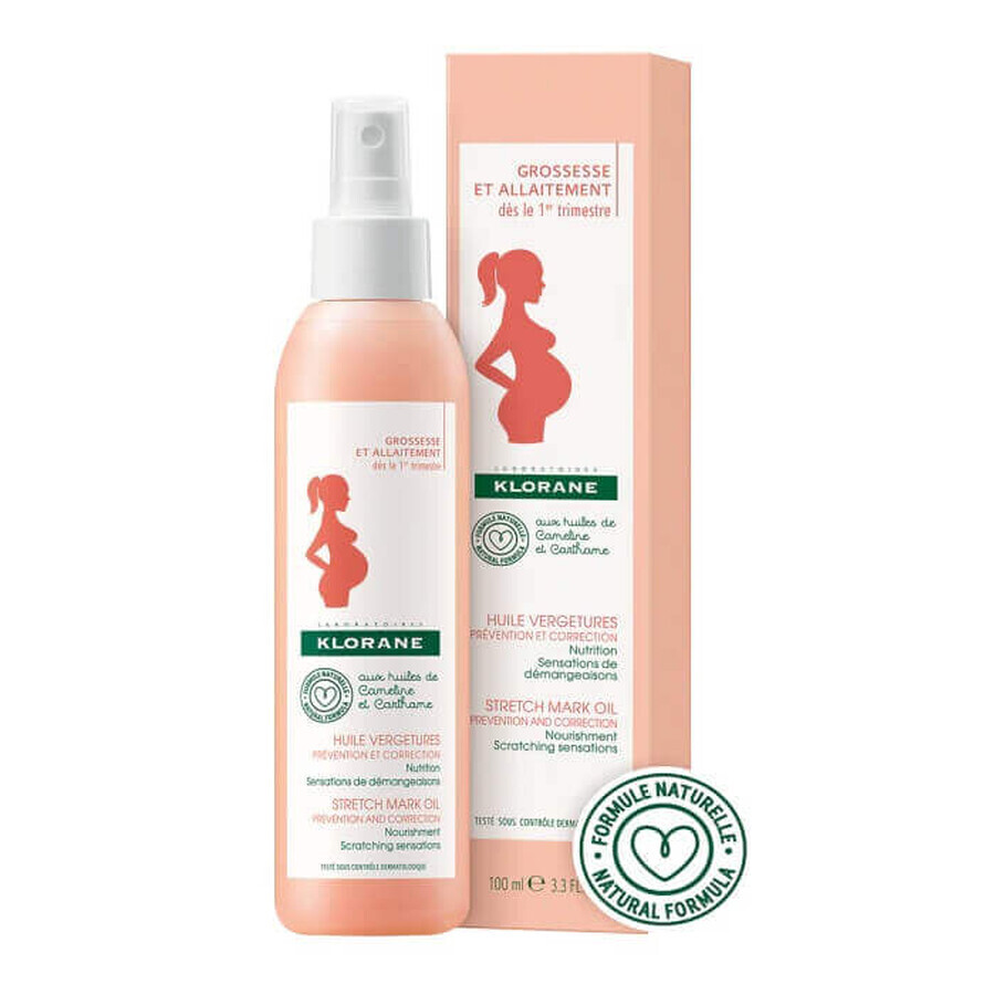 Stretch mark preventie olie, 200 ml, Klorane Mum