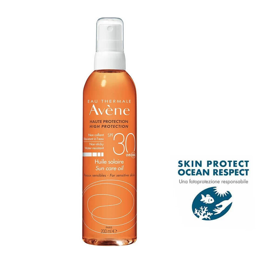 Avène Olio Solare SPF30 Protezione Alta Pelle Sensibile, 200ml