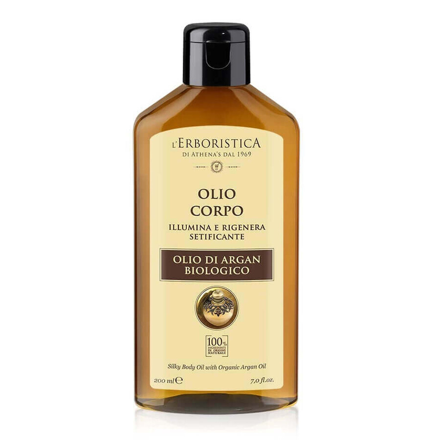 Regenerating body oil with argan oil, linseed and sweet almond, 200 ml, L'Erboristica