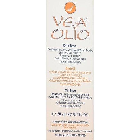 Vea Olio Base Idratante Protettivo e Lenitivo, 20 ml, Hulka