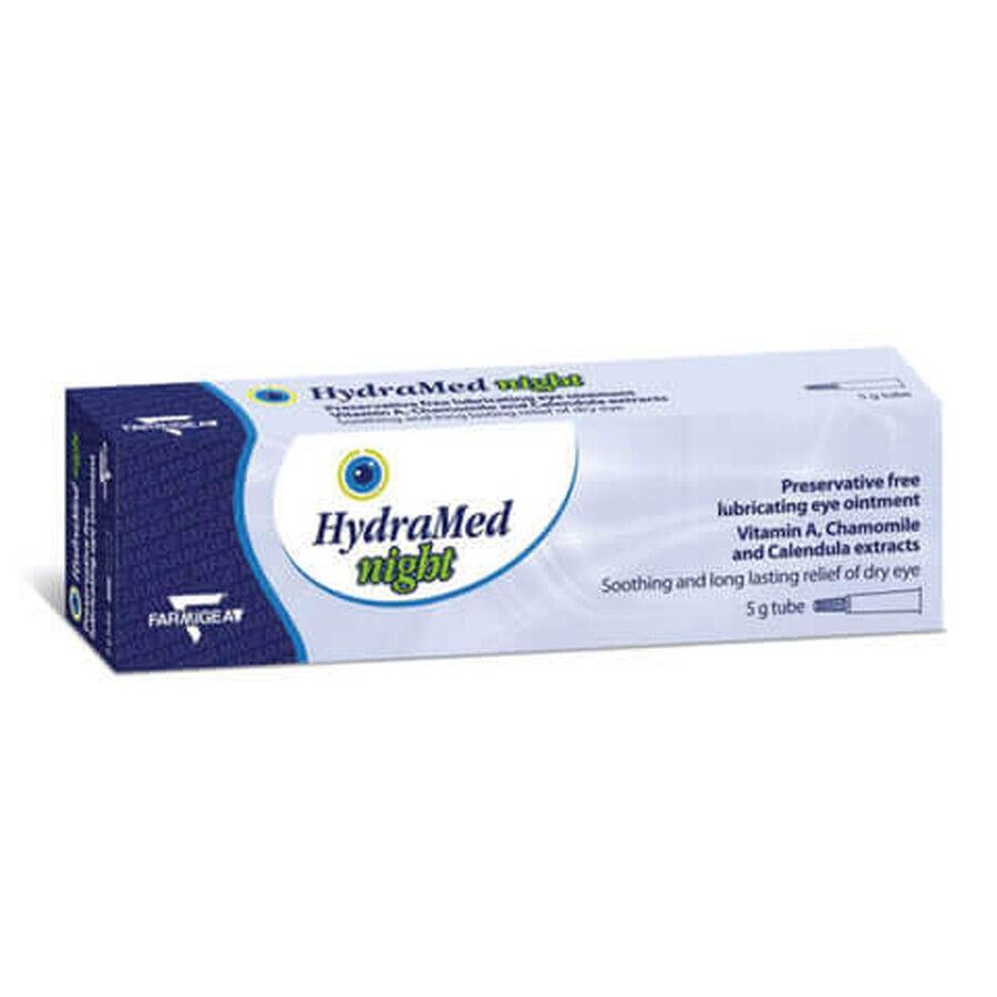 Hydramed Night, Pomata Oftalmica Lubrificante, 5 g, Farmigea