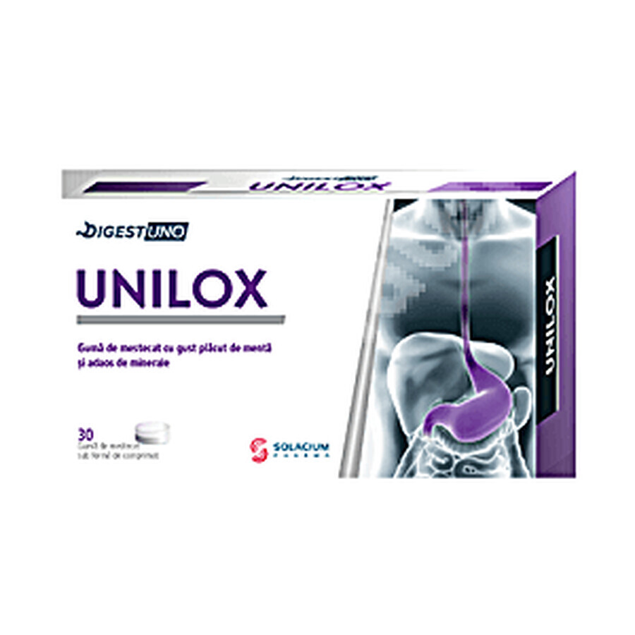 Unilox Digest Uno, 30 compresse di gomma da masticare, Solacium Pharma