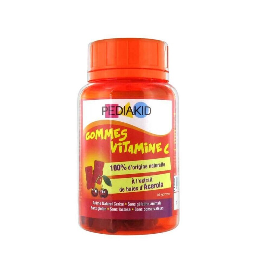 Ositos de gominola con vitamina C natural, 60 ositos, Pediakid