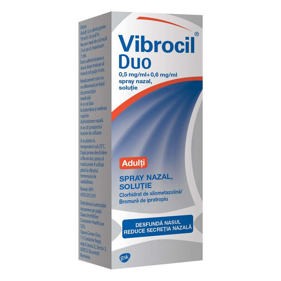 Vibrocil Duo nasal spray solution, 10 ml, Gsk