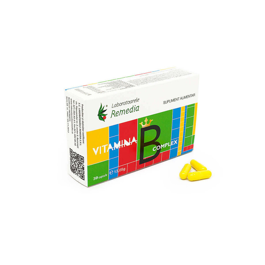 Complesso vitaminico B, 30 capsule, Remedia