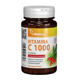 Vitamina C 1000 mg con rosa canina, 60 compresse a lento assorbimento, VitaKing