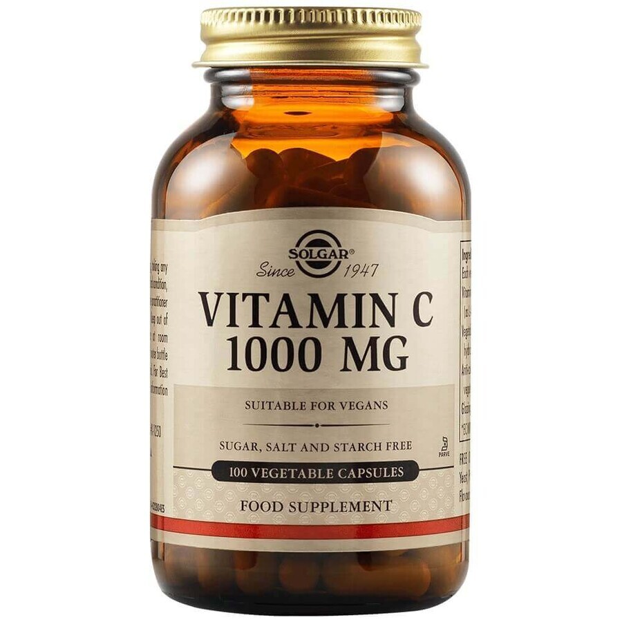 Vitamin C 1000 mg, 100 capsule vegetali, Solgar