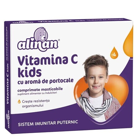 Vitamina C al gusto di arancia per bambini Alinan, 20 compresse, Fiterman Pharma