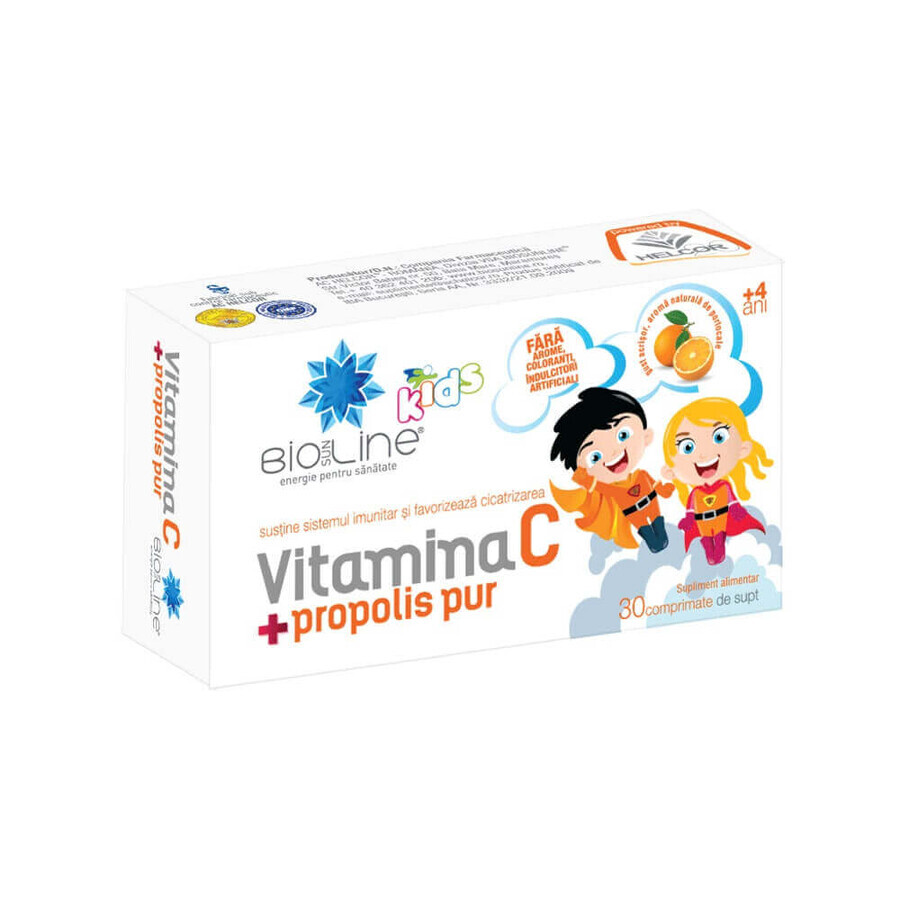 Vitamina C con propoli per bambini, 30 compresse, Helcor