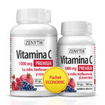 Vitamina C 1000 mg Premium con melograno, bioflavonoidi e resveratrolo, 60+30 capsule, Zenyth