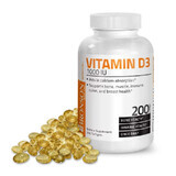 Vitamin D3 1000 IU, 200 capsules, Bronson Laboratories