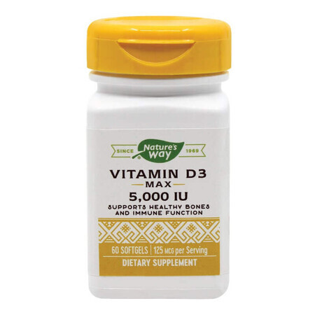 Vitamina D3 5000 UI Nature's Way, 60 capsule, Secom