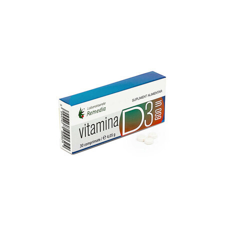 Vitamina D3 600ui, 30 compresse, Remedia