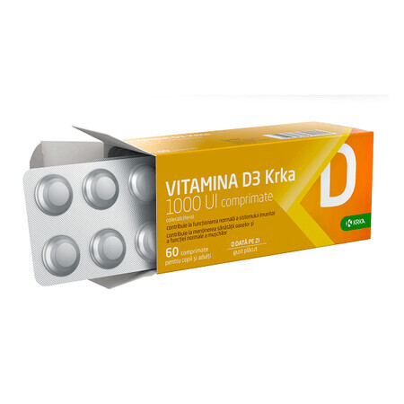 Vitamina D3 Krka 1000 UI, 60 compresse, Krka
