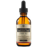 Vitamine D3 liquide 2500 IU 62,5 mcg avec arôme d'orange, 59 ml, Solgar