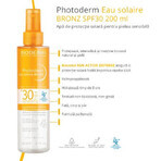 Acqua di protezione solare SPF 30 per pelli sensibili Photoderm Bronz, 200 ml, Bioderma