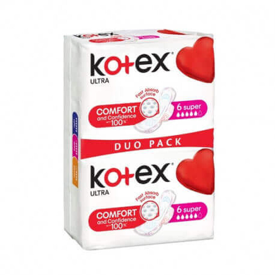 Serviette hygiénique Ultra Super absorbante, 12 pièces, Kotex