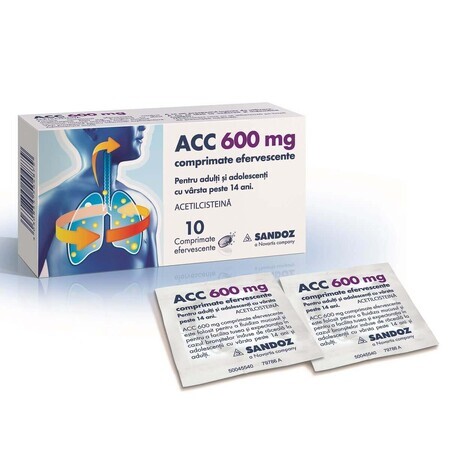 ACC 600 mg, 10 effervescent tablets, Sandoz