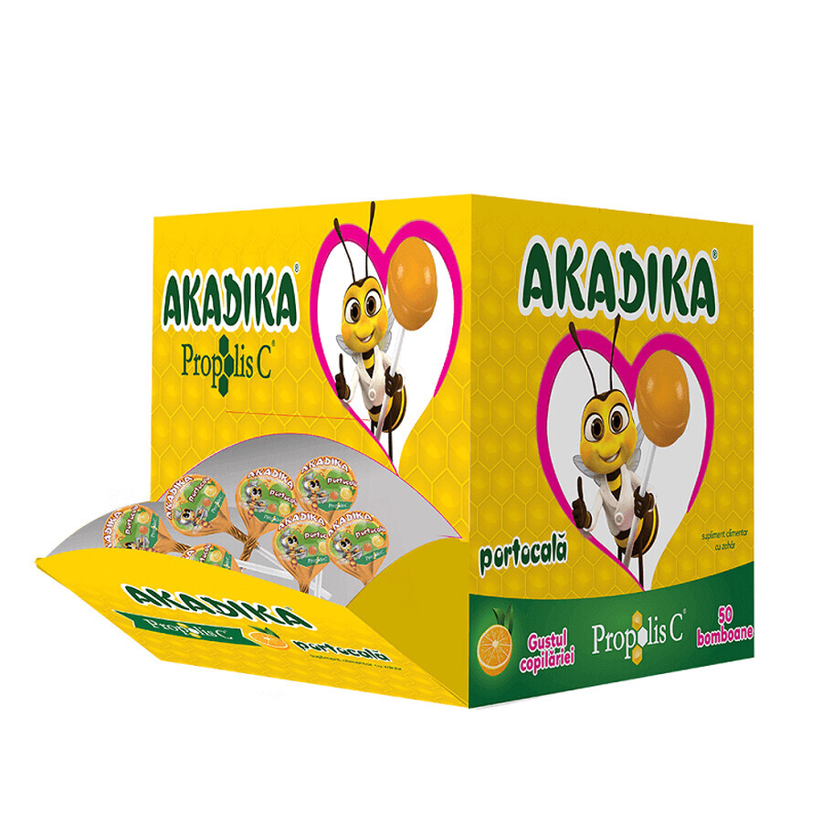 Akadika Propolis C arancione, 50 caramelle, Fiterman