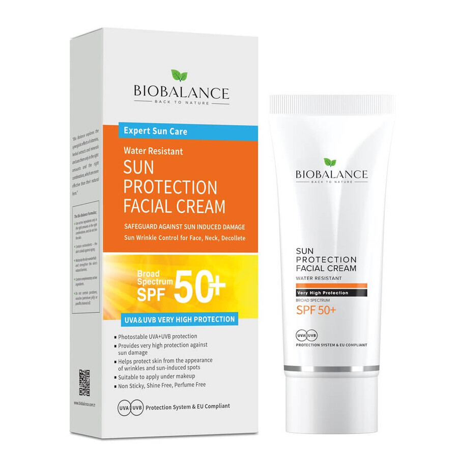 Crema viso con protezione solare SPF50+, 75 ml, Bio Balance